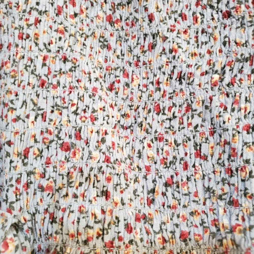 American Eagle Floral Blue Crop Top - Picture 3 of 8